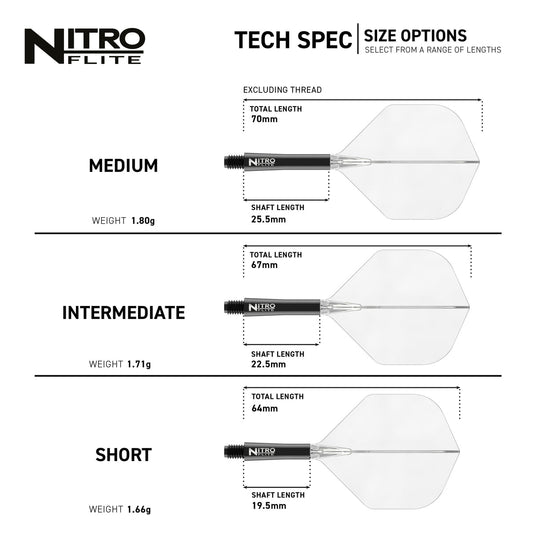NITRO FLITE - INTEGRATED FLIGHT AND SHAFT BLACK & CLEAR