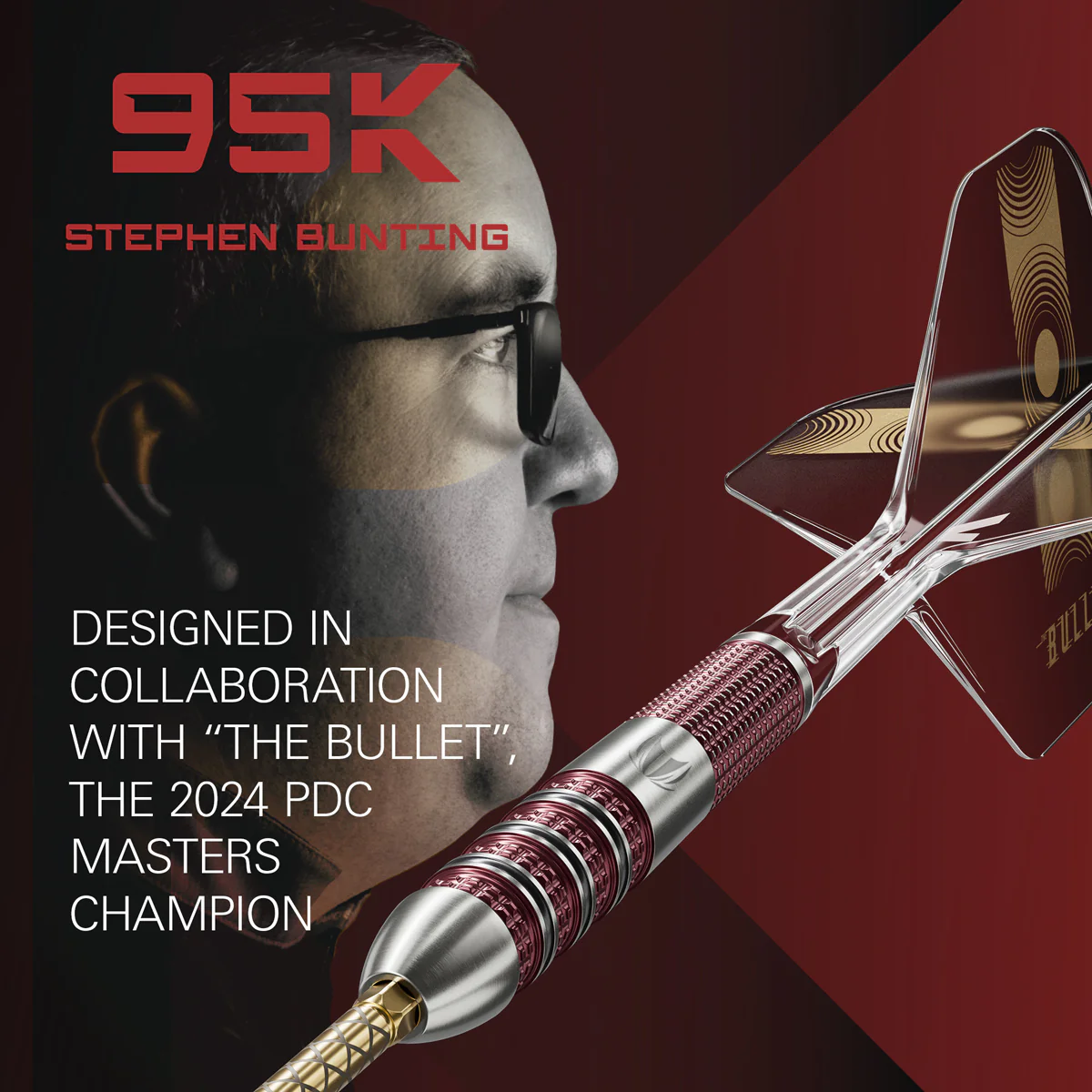 STEPHEN BUNTING 95K 95% TUNGSTEN SP STEEL TIP DARTS BY TARGET