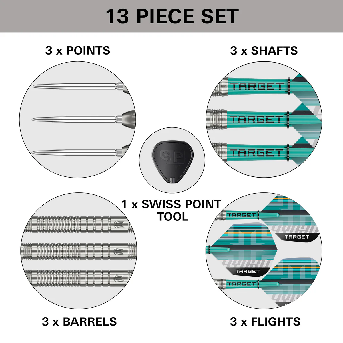 TARGET HYDRO 03 90% TUNGSTEN SP STEEL TIP DARTS