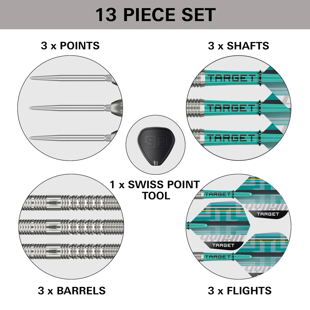 TARGET HYDRO 01 90% TUNGSTEN SP STEEL TIP DARTS