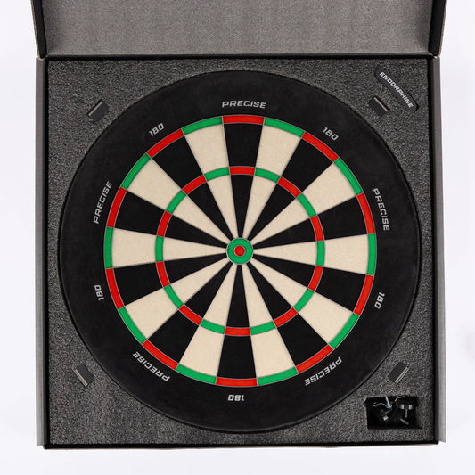 PRECISE 180 ENDORPHINE DARTBOARD
PROFESSIONAL - WHITE NUMBER RING
