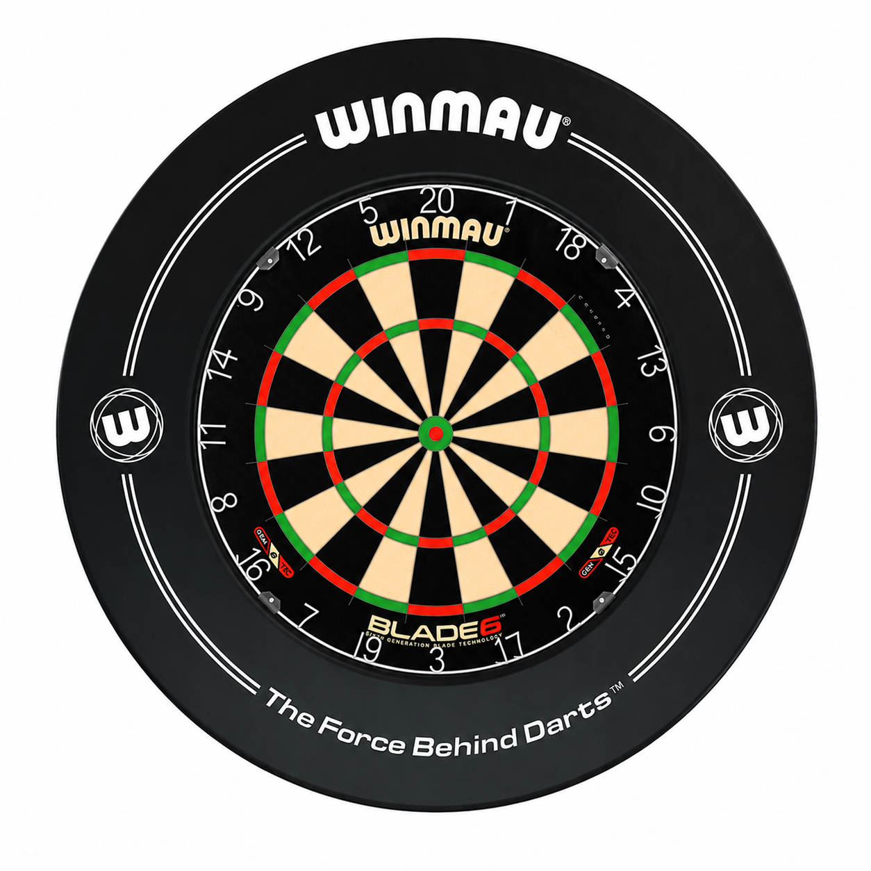 Winmau blade 6 single core dartboard + Surround bundle