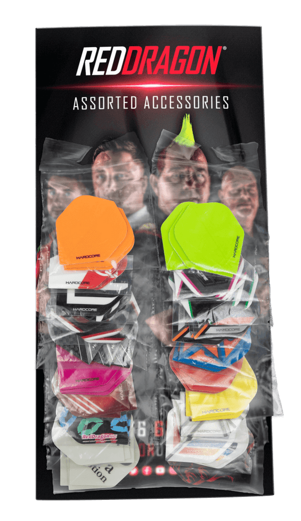 RED DRAGON DARTS
20 SETS OF ASSORTED HARDCORE FLIGHTS