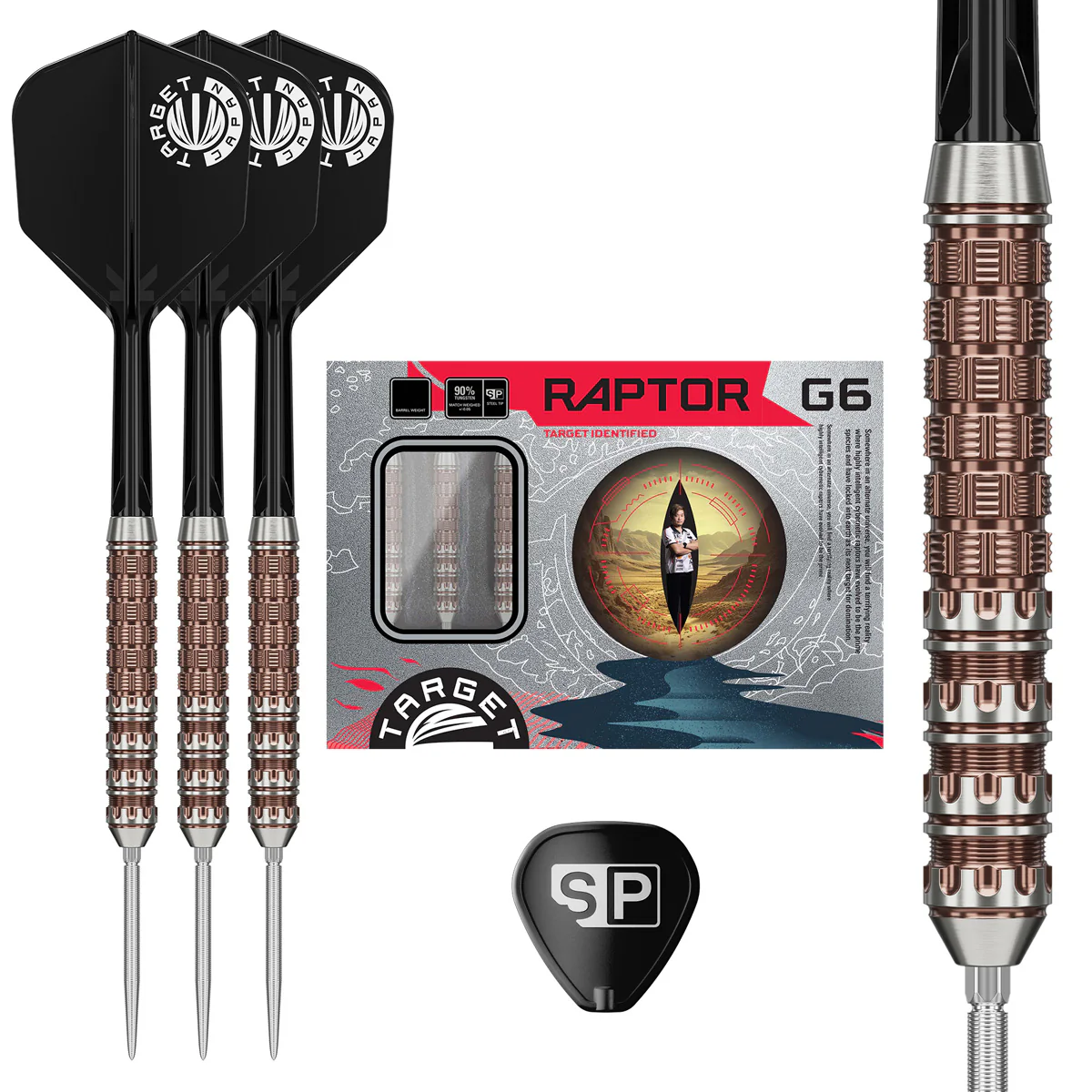 TARGET JAPAN PRIME SERIES RAPTOR G6 90% TUNGSTEN SP STEEL TIP DARTS