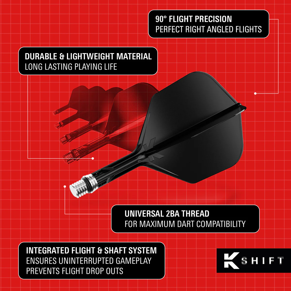 TARGET K-SHIFT BLACK NO6 INTEGRATED FLIGHTS & SHAFTS
