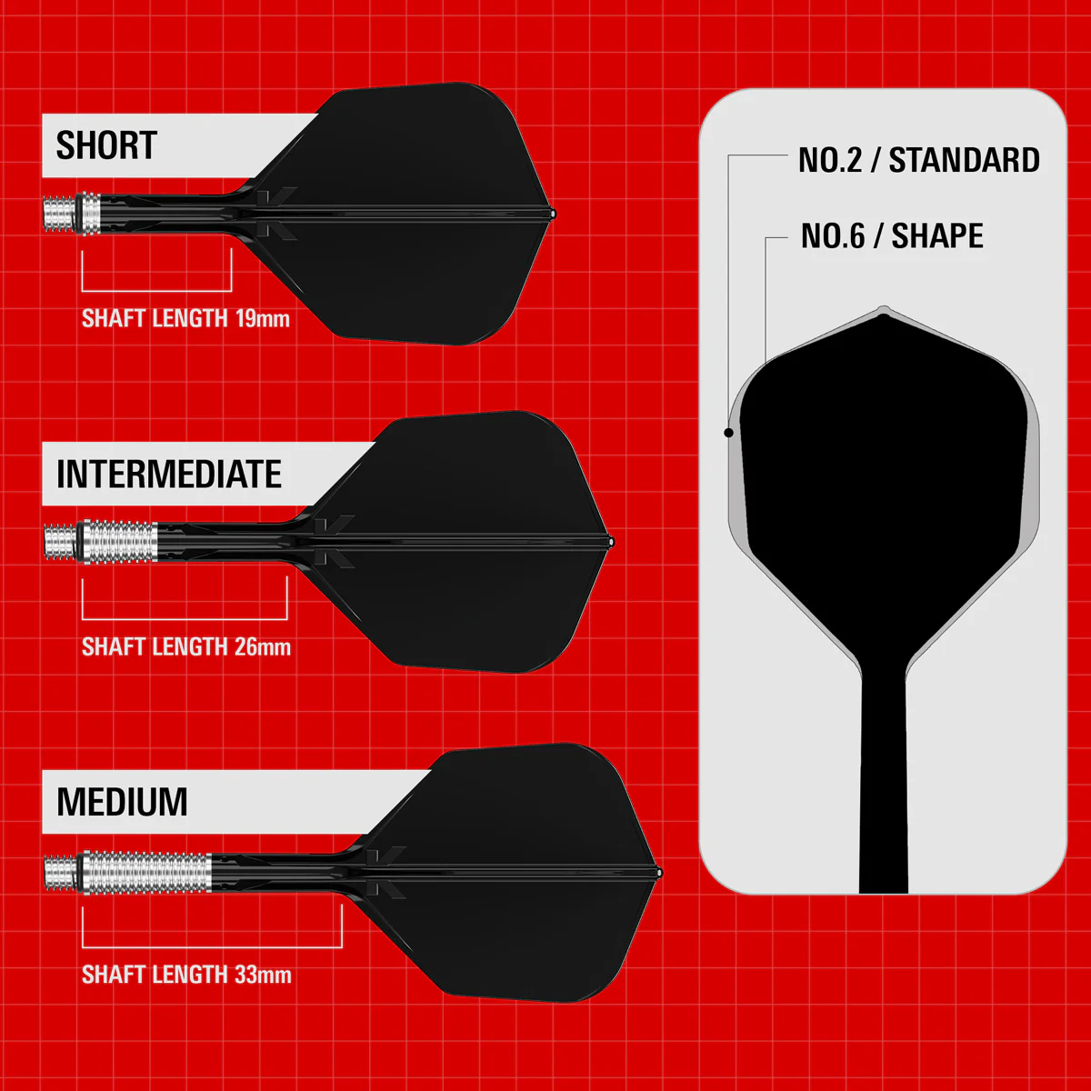 TARGET K-SHIFT BLACK NO6 INTEGRATED FLIGHTS & SHAFTS
